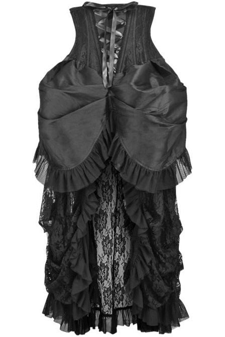 Daisy Corsets Top Drawer Steel Boned Black Lace Victorian Bustle Underbust  Corset Dress – Daisy Corsets USA