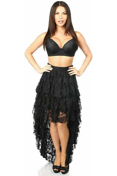 Black High Low Lace Skirt - Daisy Corsets