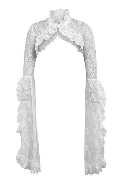 White Lace Shrug Bolero Jacket