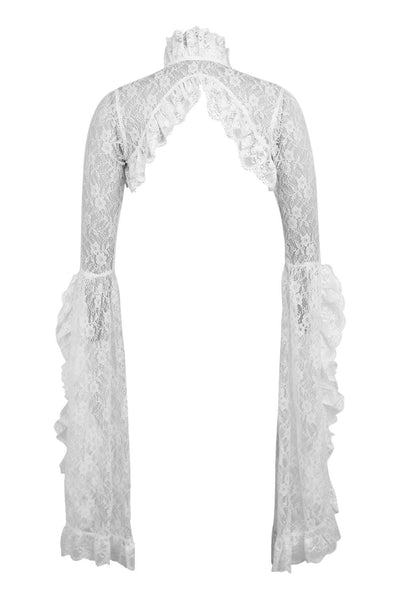 White Lace Shrug Bolero Jacket