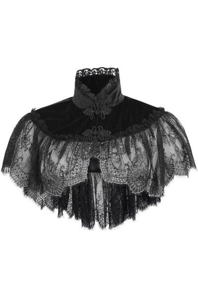 Black Velvet & Lace Capelet