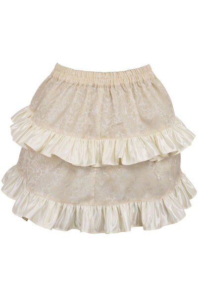 Ivory Brocade Ruched Bustle Skirt