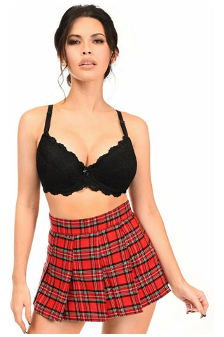 School Girl Red Plaid Mini Skirt