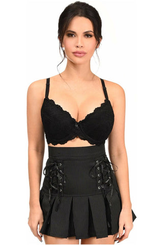 Pinstripe Lace-Up Mini Skirt - Daisy Corsets