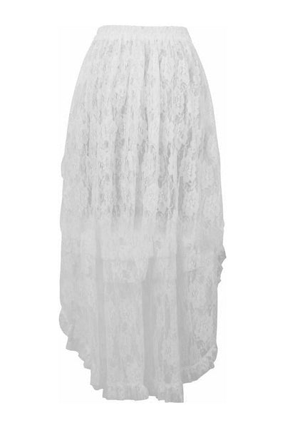 White Lace Hi Low Skirt