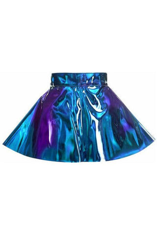 Blue/Teal Holo Skater Skirt