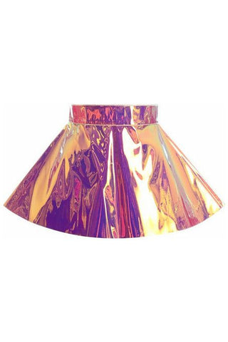 Rainbow Gold Holo Skater Skirt