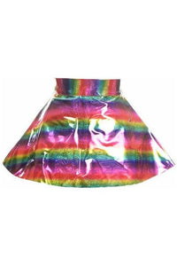 Rainbow Glitter PVC Skater Skirt