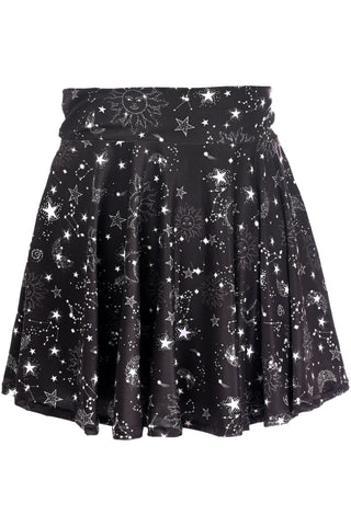 Celestial Print Stretch Lycra Skirt