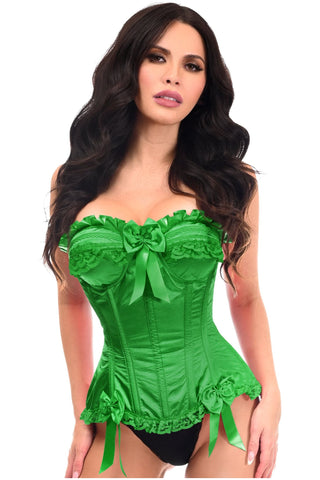 Top Drawer Green Satin Steel Boned Burlesque Corset