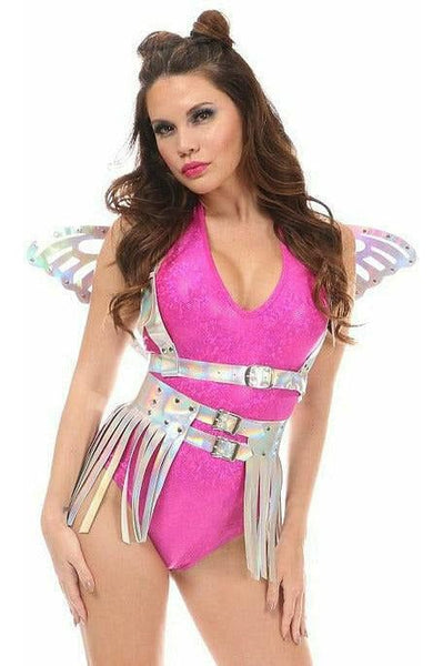 Silver Hologram Fringe Mini Skirt - Daisy Corsets