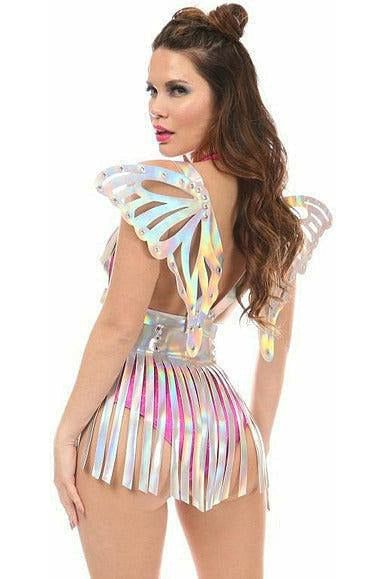 Silver Hologram Fringe Mini Skirt - Daisy Corsets