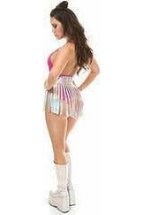 Silver Hologram Fringe Mini Skirt - Daisy Corsets