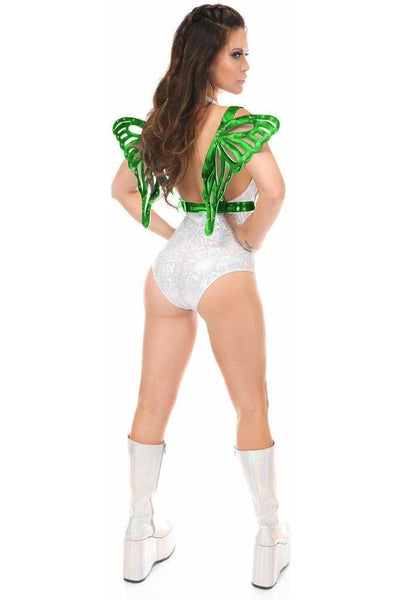 Green Holo Large Butterfly Wing Body Harness - Daisy Corsets