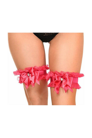 Kitten Collection Fuchsia/Fuchsia Lace Garters (set of 2) - Daisy Corsets