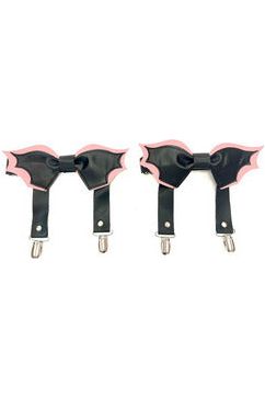 Black/Pink Bat Leg Garters