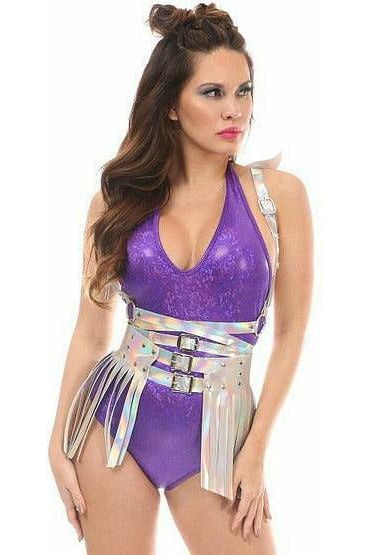 Silver Hologram Fringe Mini Skirt - Daisy Corsets