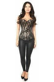 Lavish Tan Lace Front Zipper Corset - Daisy Corsets