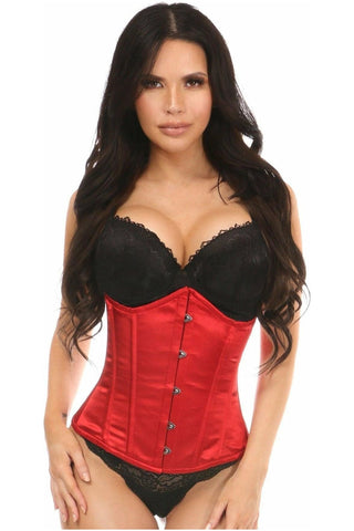 Lavish Red Satin Underbust Corset - Daisy Corsets