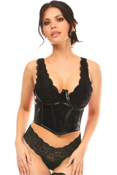 Lavish Black Patent Open Cup Underwire Waist Cincher - Daisy Corsets