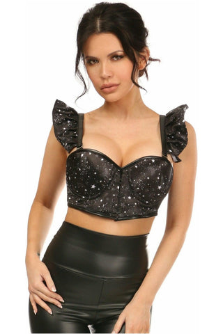 Lavish Celestial Underwire Bustier Top w/Removable Ruffle Sleeves - Daisy Corsets