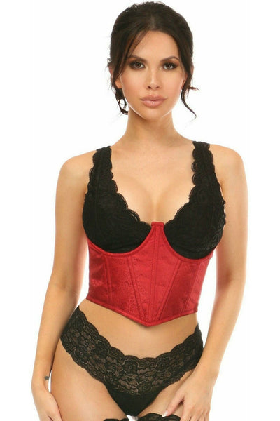 Lavish Wine Brocade Open Cup Waist Cincher - Daisy Corsets