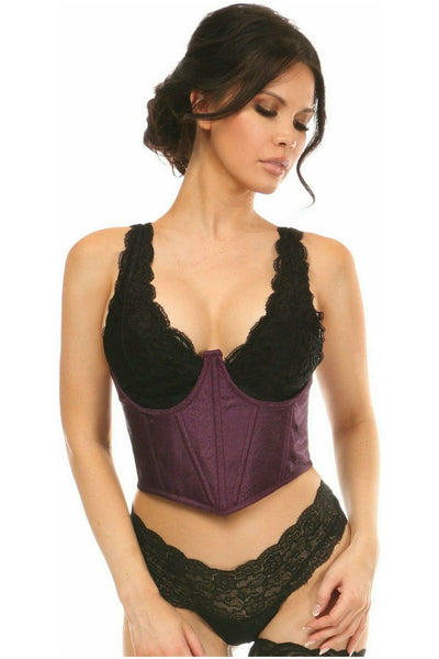 Lavish Plum Brocade Open Cup Waist Cincher - Daisy Corsets