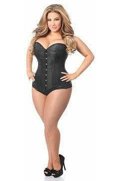 Lavish Black Brocade Corset - Daisy Corsets