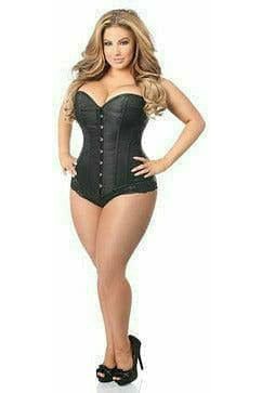 Lavish Black Brocade Corset - Daisy Corsets