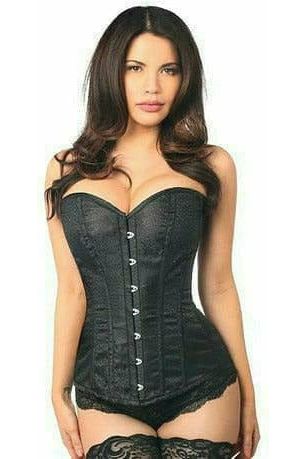 Lavish Black Brocade Corset - Daisy Corsets