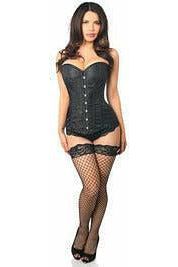 Lavish Black Brocade Corset - Daisy Corsets