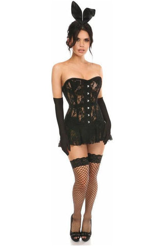 Lavish 4 PC Sexy Black Bunny Costume - Daisy Corsets