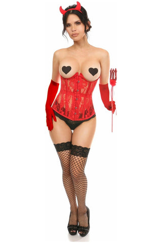 Lavish 4 PC Sexy Red Devil Corset Costume - Daisy Corsets