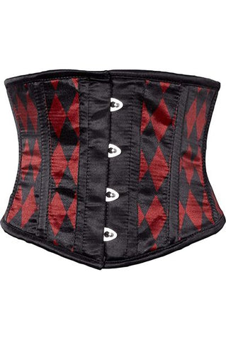 Lavish Black & Red Diamond Waist Cincher