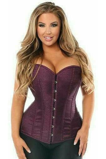 Lavish Plum Brocade Corset - Daisy Corsets