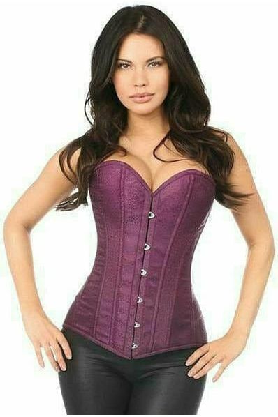 Lavish Plum Brocade Corset - Daisy Corsets