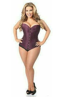 Lavish Plum Brocade Corset - Daisy Corsets