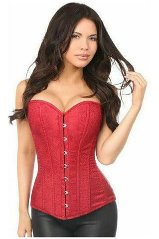 Lavish Wine Brocade Corset - Daisy Corsets