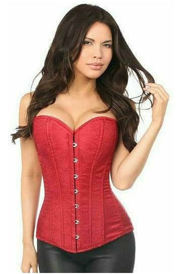 Lavish Wine Brocade Corset - Daisy Corsets