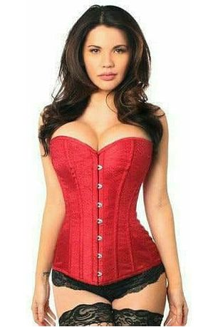 Lavish Wine Brocade Corset - Daisy Corsets