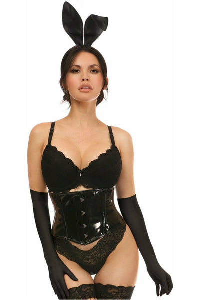 Lavish 4 PC Black PVC Bunny Corset Costume - Daisy Corsets