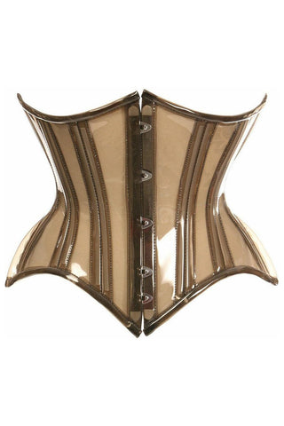 Lavish Mocha Clear Curvy Underbust Waist Cincher Corset - Daisy Corsets