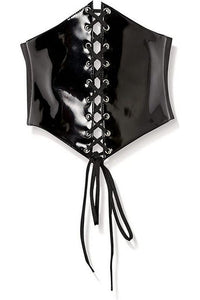 Lavish Black Patent PVC Corset Belt Cincher