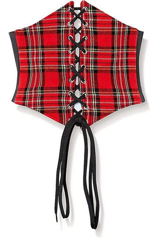 Lavish Red Plaid Corset Belt Cincher