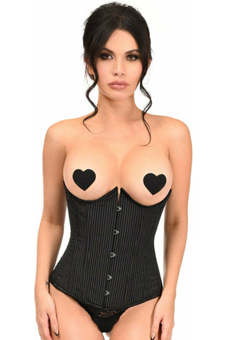 Lavish Pinstripe Underwire Open Cup Underbust Corset - Daisy Corsets