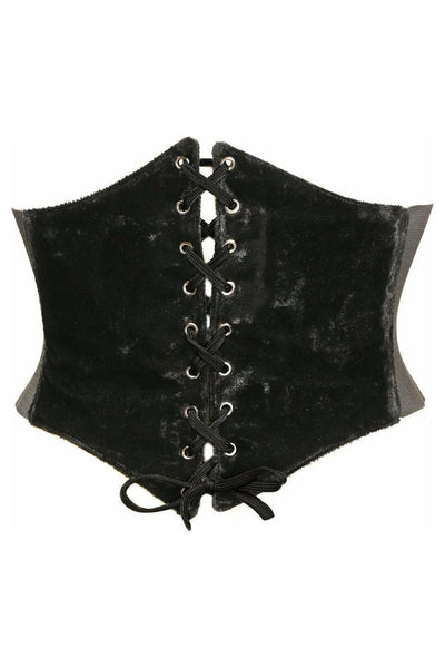 Lavish Black Velvet Corset Belt Cincher - Daisy Corsets