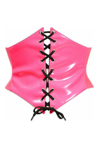 Lavish Hot Pink Patent Corset Belt Cincher - Daisy Corsets