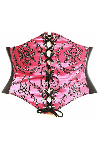 Lavish Fuchsia Embroidered Corset Belt Cincher - Daisy Corsets