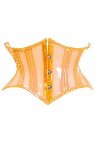 Lavish Clear Orange Curvy Cut Mini Cincher Corset - Daisy Corsets