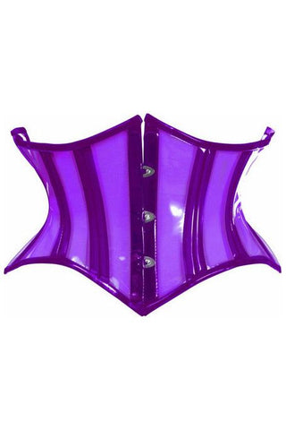 Lavish Clear Purple Curvy Cut Mini Cincher Corset